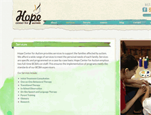 Tablet Screenshot of hopecenter4autism.org